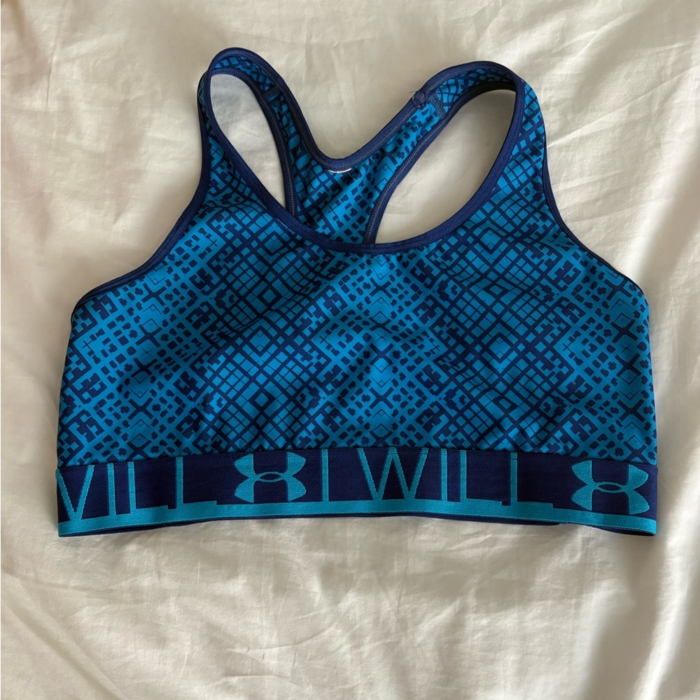 Under Armour Geometric Blue Sports Bra